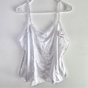 Vintage satin cami top sheer lace trim lingerie size large x-large